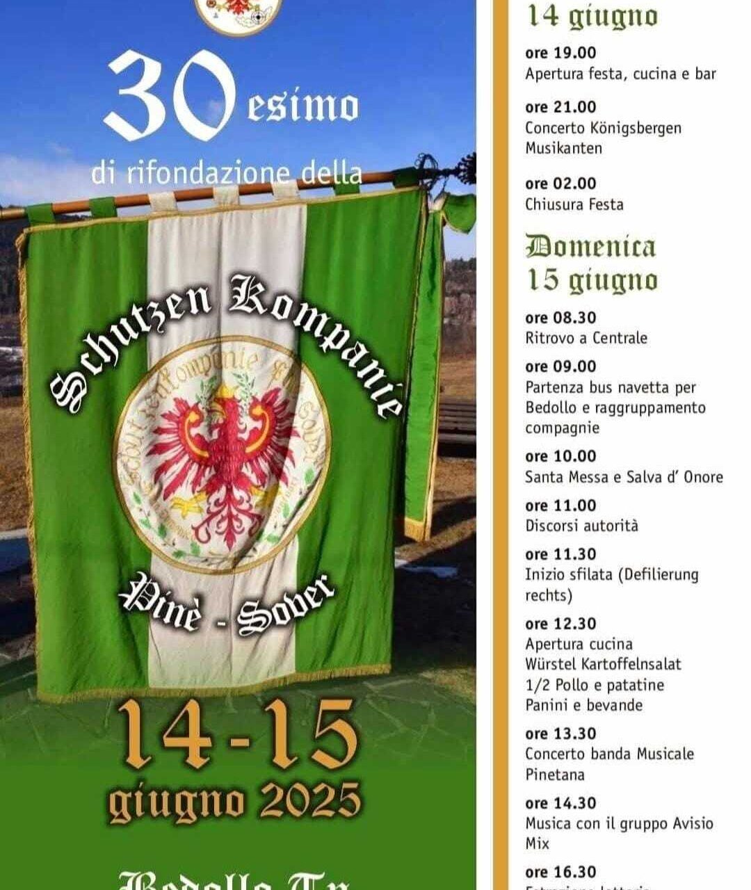 30th anniversary of the re-foundation of the Schutzen Kompanie of Piné