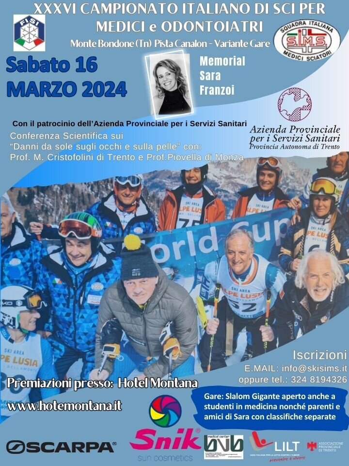 36th Italian Ski Championship for Doctors and Dentists - Sara Franzoi Memorial