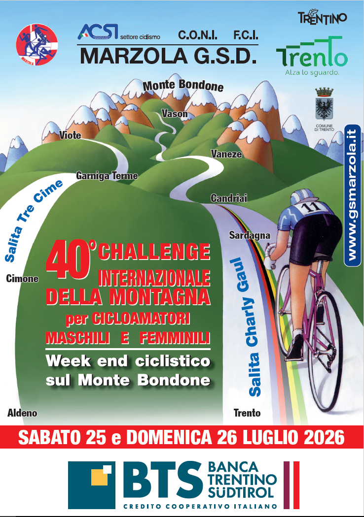 40th International Mountain Challenge for male and female amateur cyclists – Cycling weekend on Monte Bondone