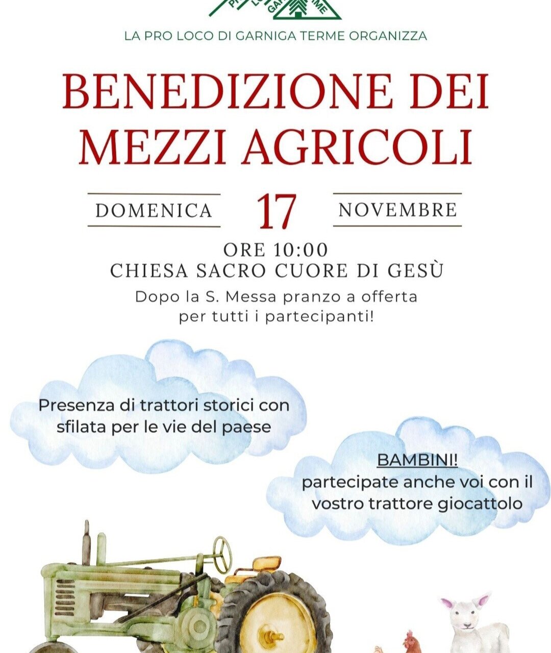 Benedizione dei mezzi agricoli - Pro Loco Garniga Terme