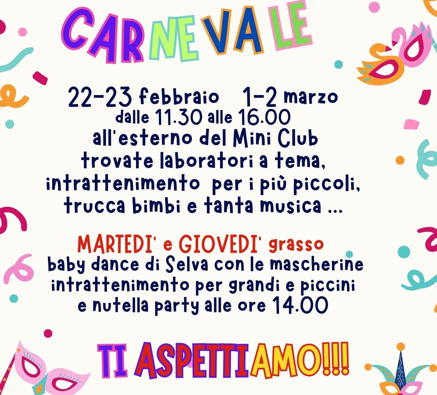 Carnevale al mini club - Gli amici di Selva - Monte Bondone