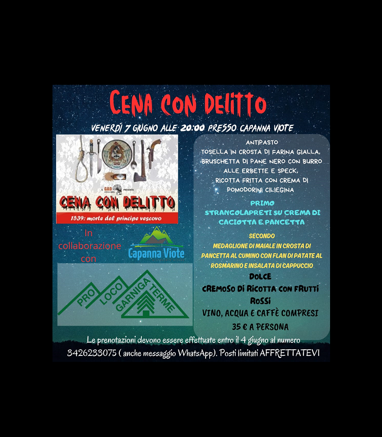 Dinner with Murder - Viote Hut - Monte Bondone