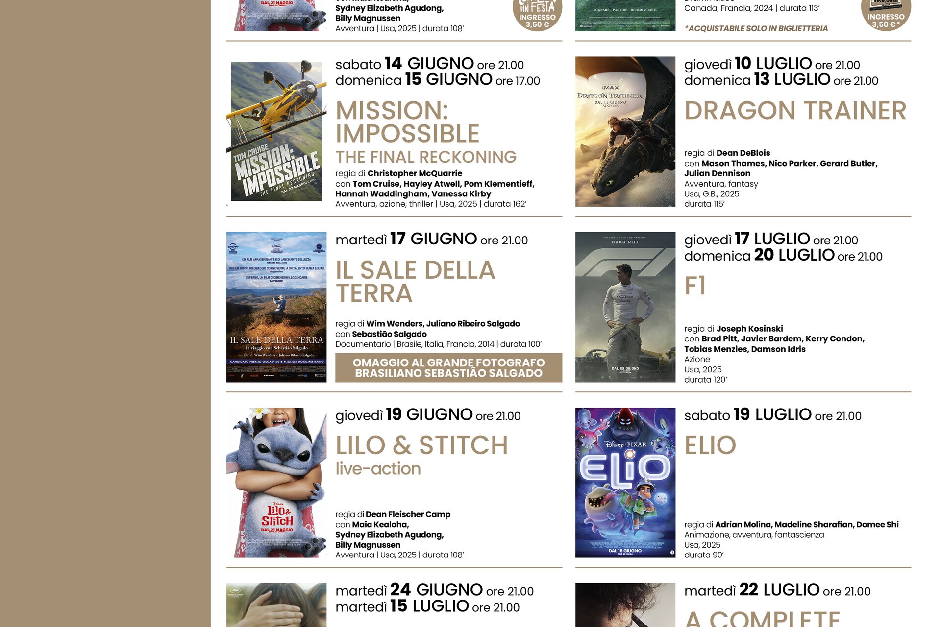 Kinos in Baselga di Piné