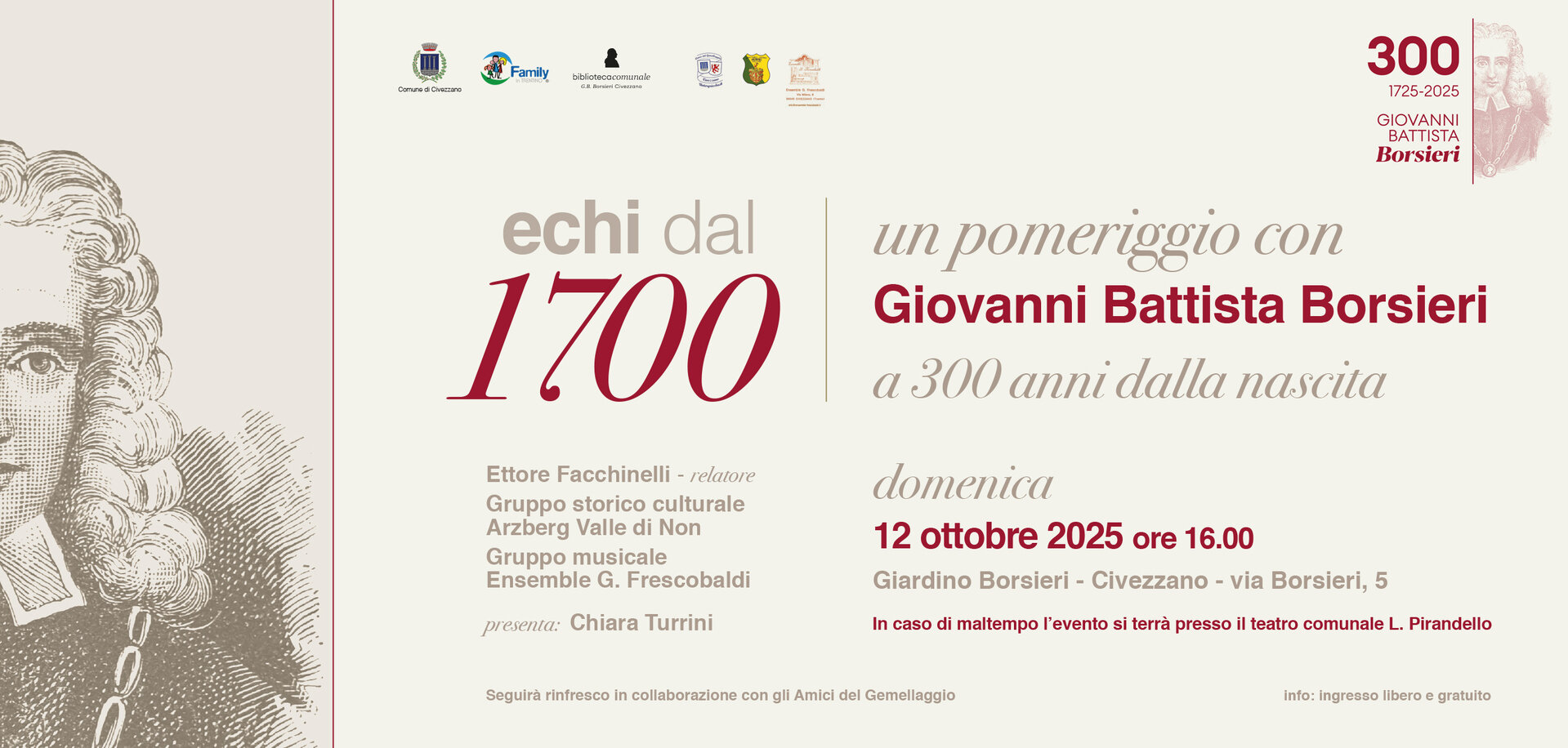 Echos aus dem Jahr 1700: Ein Nachmittag mit Giovanni Battista Borsieri 300 Jahre nach seiner Geburt