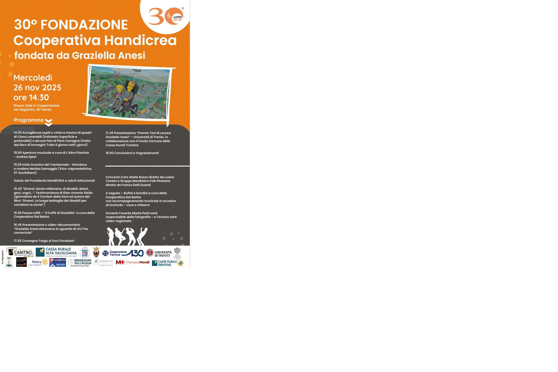 I 30 anni della “Cooperativa HandiCREA – fondata da Graziella Anesi