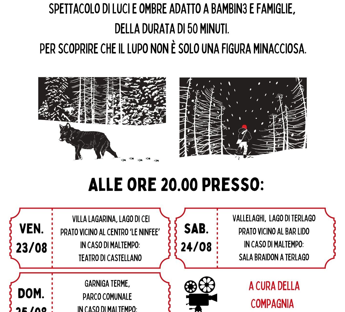 THE WOLF - Light and shadow show suitable for children and families - To discover that the wolf is not just a threatening figure.