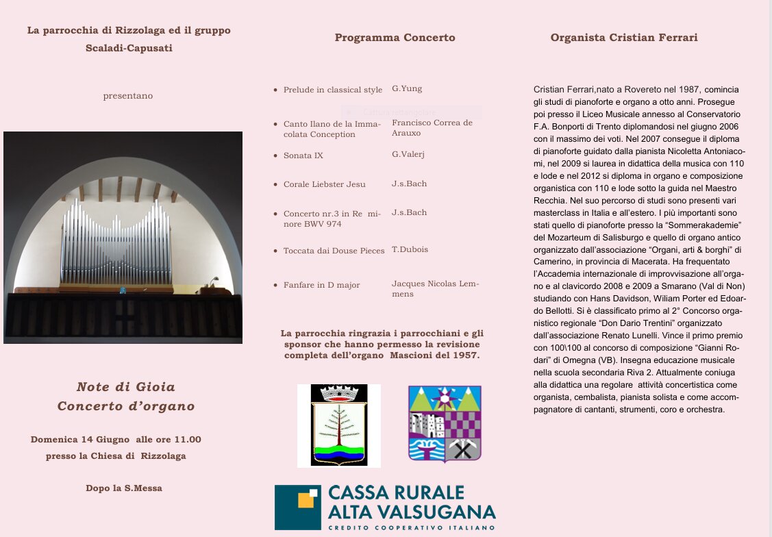 Note di Gioia - Concerto d'organo - 14 giugno