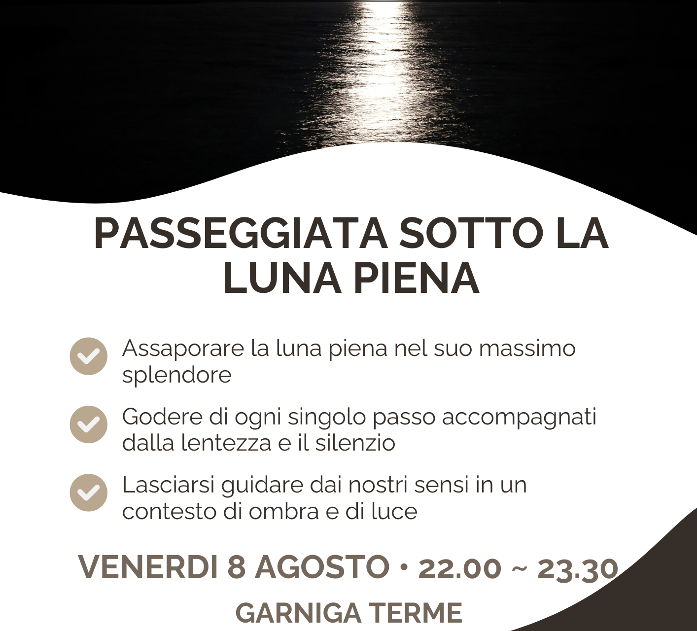 Passeggiata sotto la luna piena - Garniga Terme