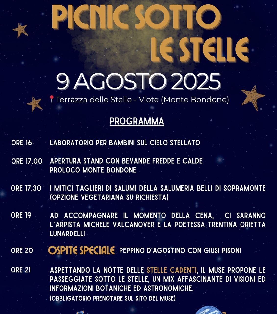 Pic Nic sotto le stelle - Terrazza delle stelle