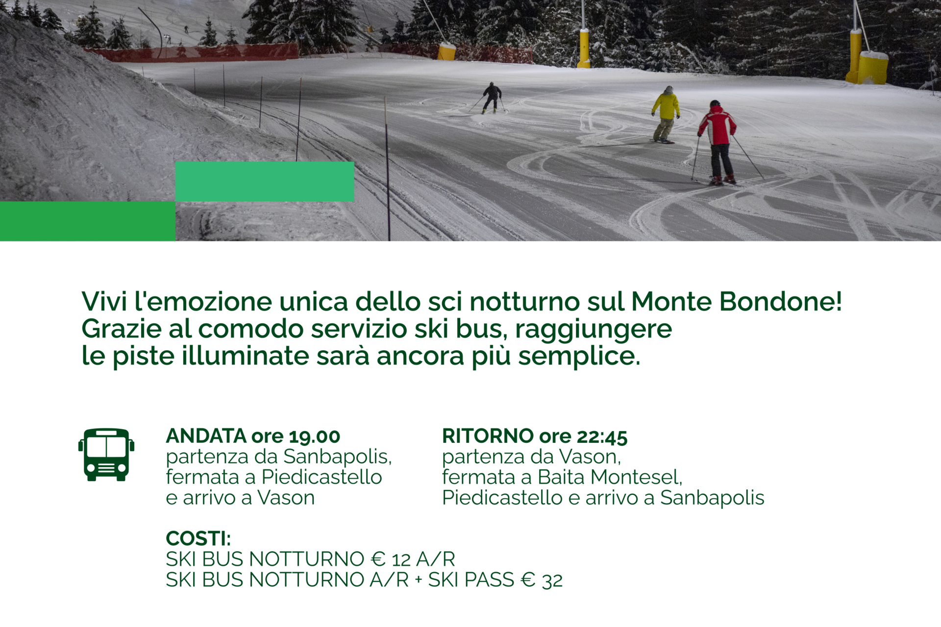 Trento - Monte Bondone Night Ski Bus