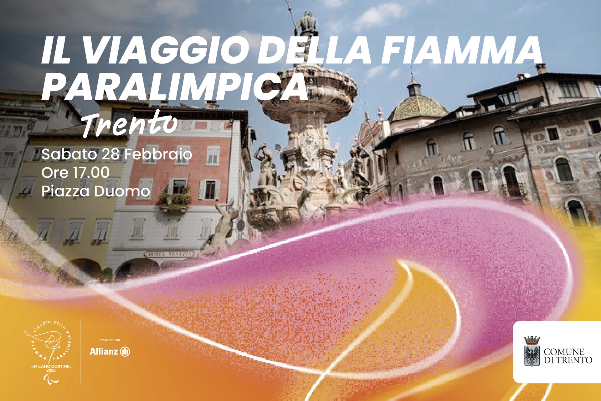 Die Paralympische Fackel kommt am Samstag, 28. Februar 2026, nach Trient